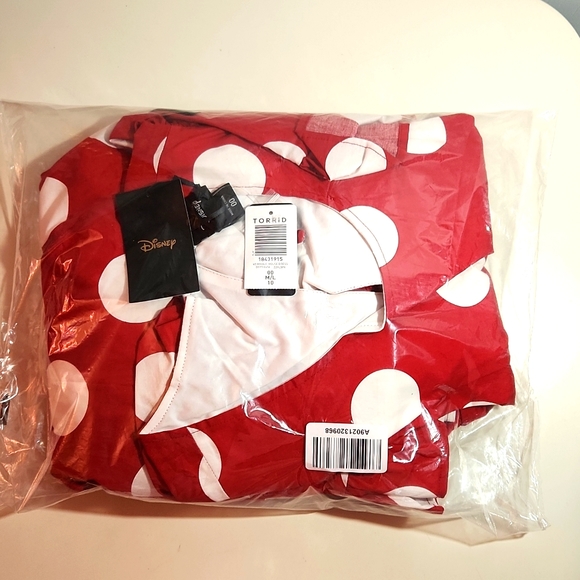 ❤️NWT TORRID PREMIUM ♡ MINNIE MOUSE PUFF SLEEVE  COSTUME DRESS DISNEY - Picture 7 of 8